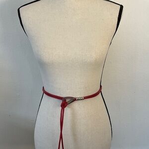 Red Belt with Silver Accents